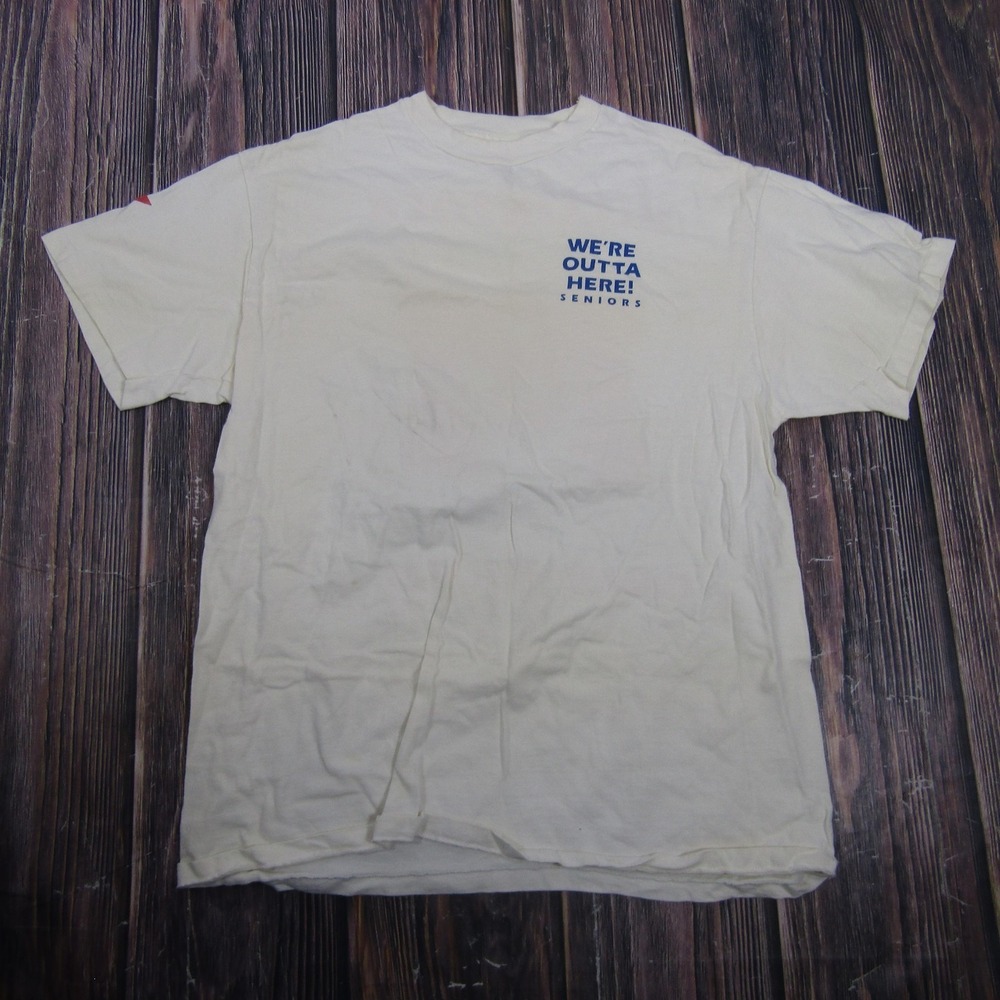 Vintage Hanes McClintock Grad Night Shirt Mens Large White Chargers Class 1993